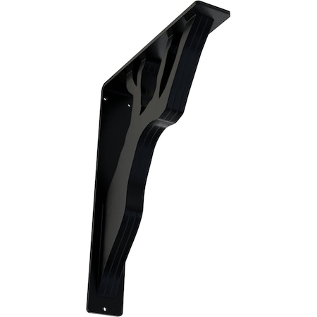 Ekena Millwork Damon Wrought Iron Bracket, (Triple center brace), Powder Coated Black 2"W x 10"D x 12"H BKTM02X10X12TDA